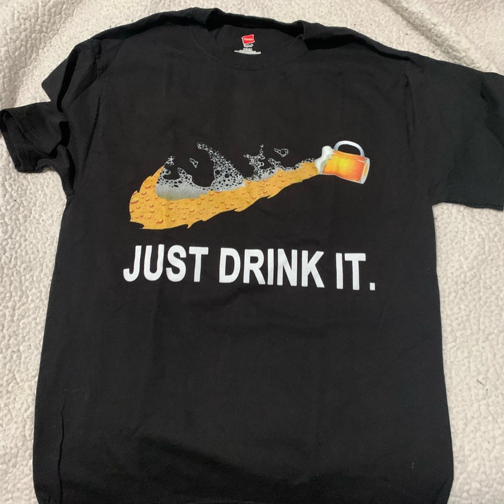 Hanes Black 'Just Drink It' T-Shirt
